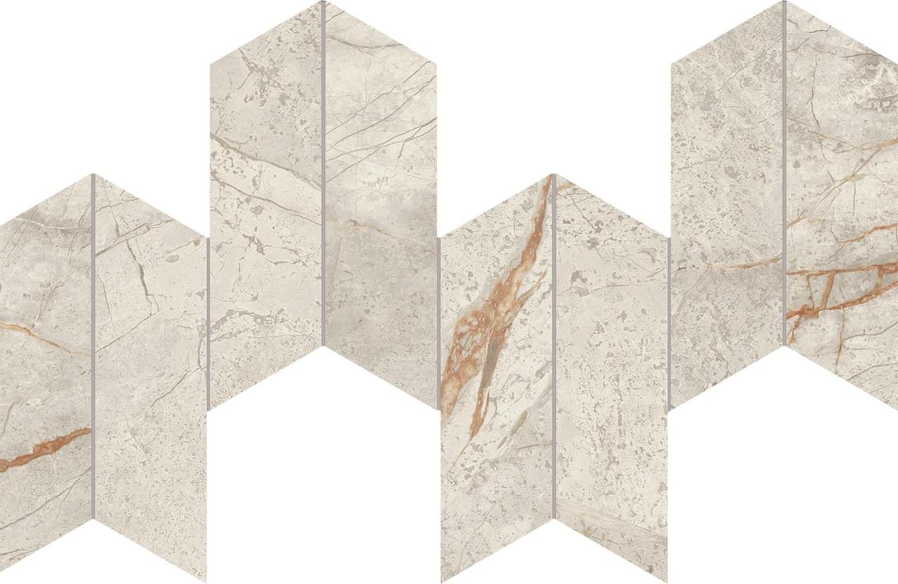 мозаика Marvel Diva White Everest Mosaico Chevron Velvet 17.5x46.3