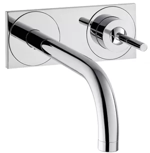 Смеситель Axor 38115000 для умывальника однозахватный, встраиваемый, панель, излив 225 мм,хром