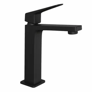 Смеситель для раковины Paini однозахватный без донного клапана, излив 132мм, черный RTYO205