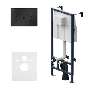 Инсталляция AM.PM для подвесного унитаза I012707.0138 клавиша L пластик, чёрный матовый