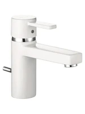 Смеситель KLUDI для умывальника, однорычажный, с донным клапаном, белый/хром 382609175