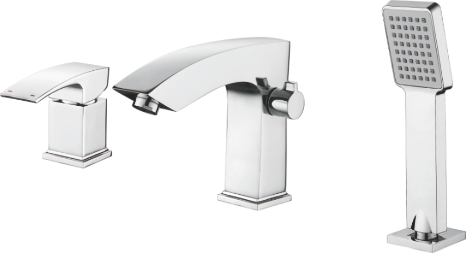 Смеситель Ledeme на борт ванны, фиксированный излив, однозахватный, хром L1198