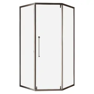 Душевой уголок CEZARES (1000х1000х2000) -304-P-1-100-C-GM стекло прозрач./оружейная сталь