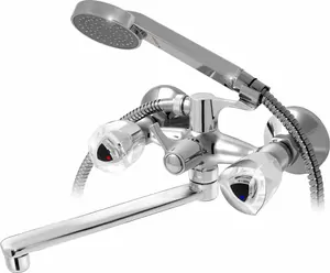 Смеситель для ванны VARION Armaturen 1015 14 1 керам.перекл., резин..кр., плоский излив 220мм