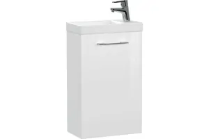 Комплект Cersanit Тумба 40 белая, раковина MODUO 40 белая, смеситель CARI, сифон, дозатор 64179