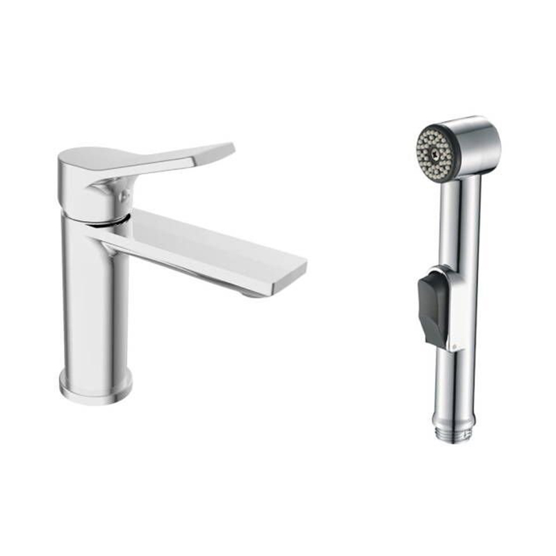 Смеситель для раковины ESKO EG 27H однозахватный, с гигиеническим душем, цвет: хром