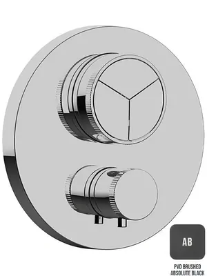 Смеситель для душа Almar термостат, встраиваемый на 3 потребителя, цвет черный брашированный E176633.AB