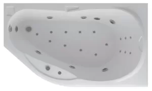 Ванна акриловая Акватек 170х100 правая, гидромассаж, пневмоуправление, панель, каркас, слив