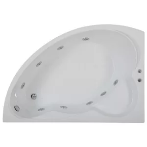 Ванна акриловая BAS 1700х1100 угловая, левая, асимметричная с г/м оборудованием FLAT, каркас