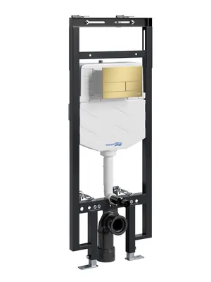 Инсталляция для унитаза WasserKRAFT с клавишей смыва, золото матовое 58tlt.010.me.mg04