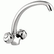 Смеситель Ledeme Н26 для кухни, двухзахватный, поворотный излив, хром L4226