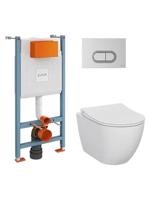Комплект: Инсталляция Vitra+ Унитаз Integra+ сиденье с микролифтом + клавиша смыва 9856B003-7200
