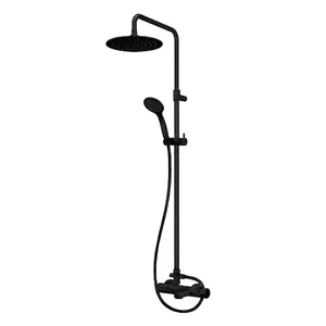 Душевая система CEZARES CZR-B-CVD-NOP смеситель для ванны, верхний и ручной душ, черный матовый