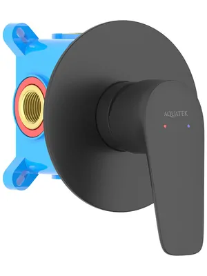 Смеситель для душа Aquatek AQ1166MB встраиваемый, однозахватный, цвет: черный матовый