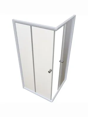 Душевой уголок Радомир (1100х1100х1800) стекла матовые, профиль белый, без поддона