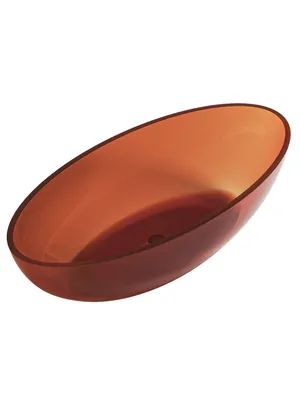 Прозрачная ванна Abber (1800х850) отдельностоящая, донный клапан, коричневая AT9702Opal