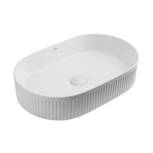 Раковина накладная ABBER 575х360х120 без отв. под смеситель и перелив, белый мат. AC2116MW