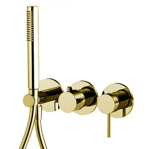 Смеситель для душа FIMA Carlo Frattini встраиваемый,лейка 1500 мм, золото браш. F3049WX8OS