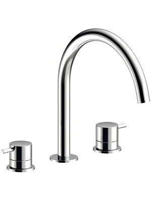 Смеситель для раковины Almar двухзахватный, на 3 отверстия, высота 261мм, без д/к, цвет хром E214004.CR