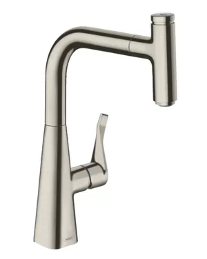 Смеситель Hansgrohe Metris Select M71 для кухни 240 мм вытяжной поворотный излив сталь 14857800