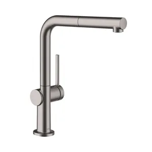Смеситель Hansgrohe для кухни 270 вытяжной излив, 1jet, sBox черный хром мат. 72809340