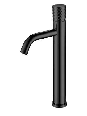 Смеситель Boheme 122-BB для раковины, на 1 отверстие, однозахв, ручка diamond, черный