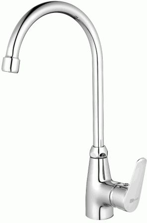 Смеситель для кухни Lemark LM6555C однозахватный, высокий поворотный излив, хром