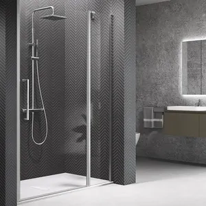 Душевая дверь Novellini 900х2000 распашная, стекло прозрачное/профиль хром Y22B87-1K