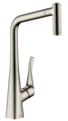 Смеситель Hansgrohe для кухни 320 мм, вытяжной душ, 2 типа струи, сталь 73801800