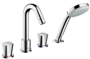 Смеситель Hansgrohe 71314 на борт ванны, 4 отверстия, двухзахватный, наружная часть, хром