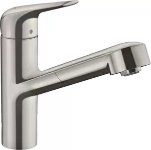 Смеситель Hansgrohe для кухни 150 мм вытяжной поворотный излив сталь 71829800