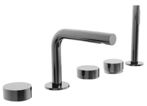 Смеситель на борт ванны Fantini пятисекционный, переключатель на 2 потока, хром 2702A265