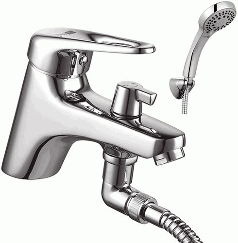 Смеситель на борт ванны Lemark LM4115C однозахватный, душевой комплект, хром