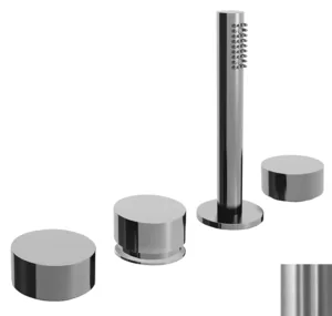 Смеситель на борт ванны Fantini четырехсекционный, переключатель на 2 потока,сталь 2793A267