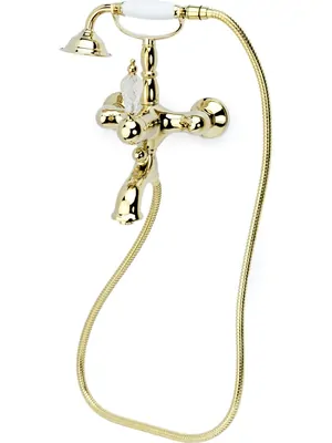 Смеситель Boheme 283-CRST для ванны/душа, настенный, однозахв, лейка 1 режим, золото