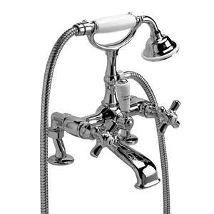 Смеситель на борт ванны Devon&Devon UTCI133/BCR с лейкой и шлангом, двухзахватный, хром