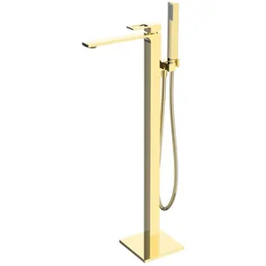 Смеситель для ванны/душа BelBagno LUC-FMT-ORO напольный, золото