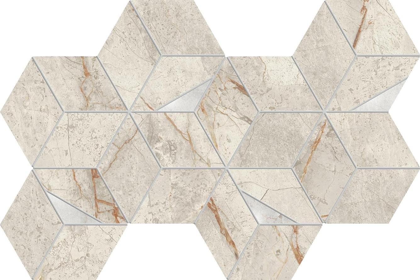 мозаика Marvel Diva White Everest Mosaico Hex Lapp 23.3x40.3