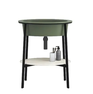 Раковина Cielo OVALE (700х500х180) без отверстий под смеситель, цвет agave CALAO AG