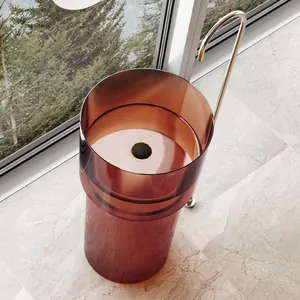 Раковина напольная ABBER 450x450x900 отдельностоящ., коричневая AT2701Opal-H