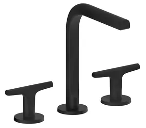 Смеситель для раковины Fantini 67S1J007 на 3 отв., двухзахватный, д/к, Deep Black PVD