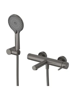 Смеситель CEZARES -VD-GM 194 мм,для ванны/душа,фиксир.излив,душ.гарнитур,оружейная сталь