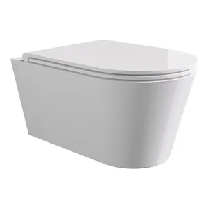 Унитаз подвесной Alice 570х370х420 покрытие Aliglaze+, безободковый, белый глянц.31170101+FIX10