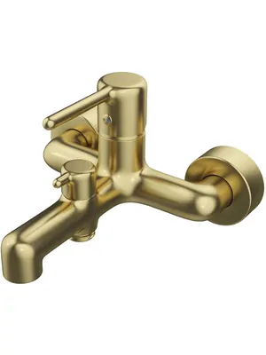 Смеситель для ванны/душа Iddis однозахватный, короткий излив, цвет: золото мат. AIGMG00i02WA