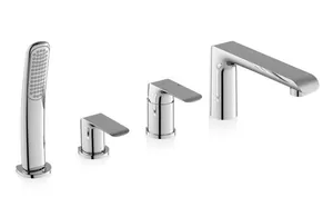 Смеситель для ванны/душа RAVAK FL 026.00 на борт ванны, на 4 отверстия, однозахватный X070120