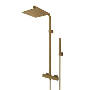Душевая система Paini -R смеситель термостат,верхний/ручной душ, золото брашированное 84PJ689TH