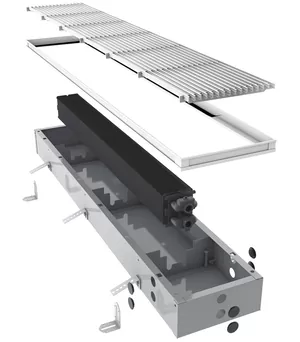 Конвектор внутрипольный JAGA JR (3900х340х110) алюминиевая решетка SNA