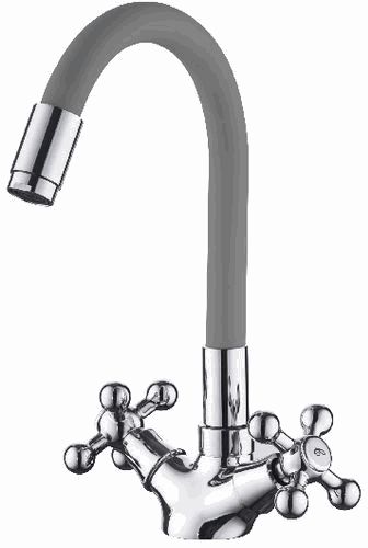 Смеситель Ledemе для кухни, с гибким изливом, двухзахватный, серый L1319-9