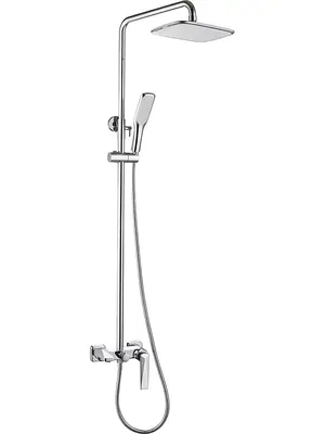 Душевая система Boheme 378 настенная, однозахватная, верхний/ручной душ, хром