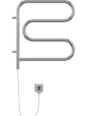 Полотенцесушитель TERMINUS F-образный (ШВ:600х600) электрический, поворотный, нерж.сталь, 74 Вт